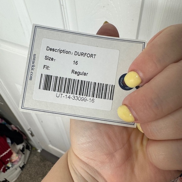 UNTUCKIT NWT Woman’s Durfort White With Pink Stiched Stripes Tunic Top Cotton - Picture 4 of 9